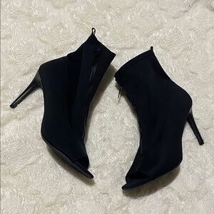 Forever 21 Black Peep-Toe Heeled Boots